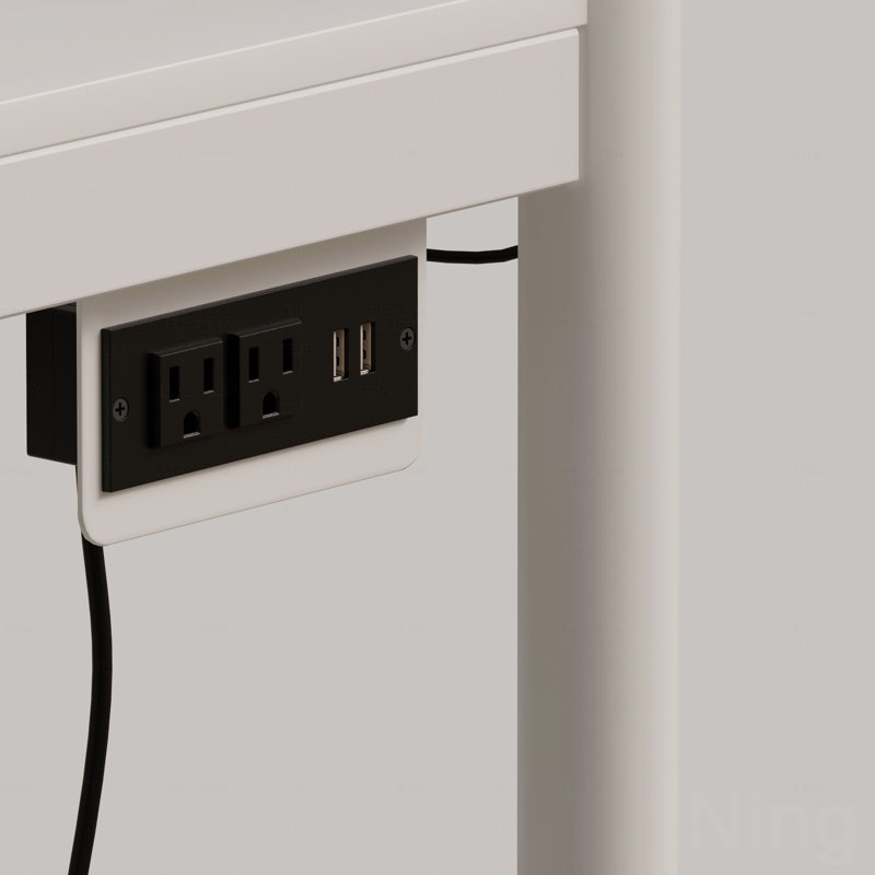 Lit superposé double en finition blanche avec lit simple, avec fonction d'éclairage DEL et prise de charge, Lit simple, Blanc