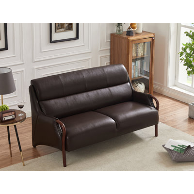 Roxanne 62.6" Faux Leather Round Arm Loveseat