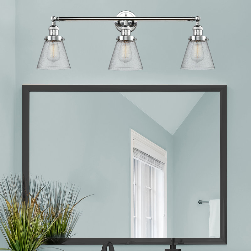 Éclairage pour meuble-lavabo 3 lumières Shauna Cone, DEL, Chrome poli