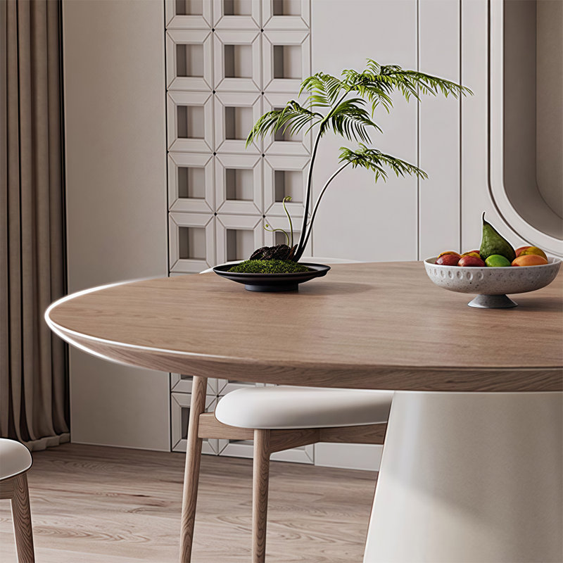 solid wood dining table, 29.52"H x 47.24"L x 47.24"W