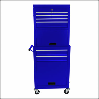 Armoire à outils roulante verrouillable durable à 6 tiroirs avec 4 roues universelles pour le garage et l'atelier, grande capacité et mobilité