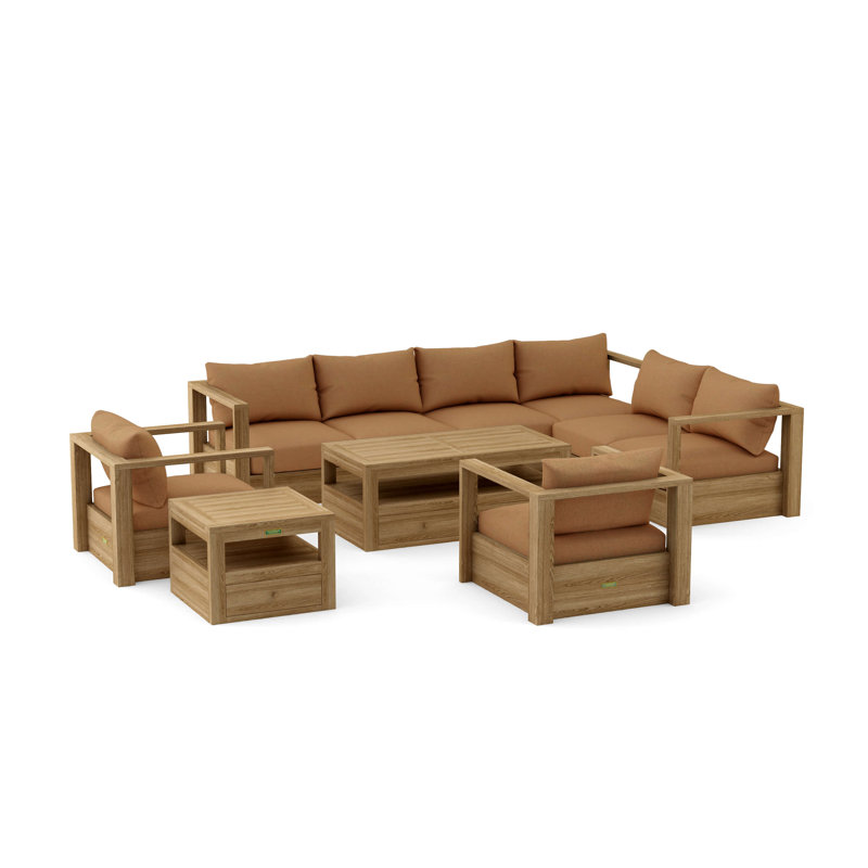 SET-153 COPACABANA MODULAR DEEP SEATING SET, Camel