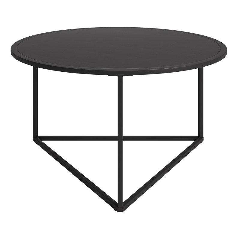 Scandinavian Minimalist Blackened Bronze Metal Round Coffee Table
