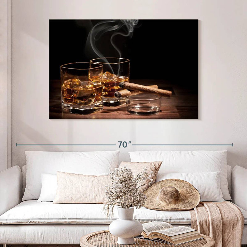 Yarlin Cigars With Whiskey, 32" H x 48" W