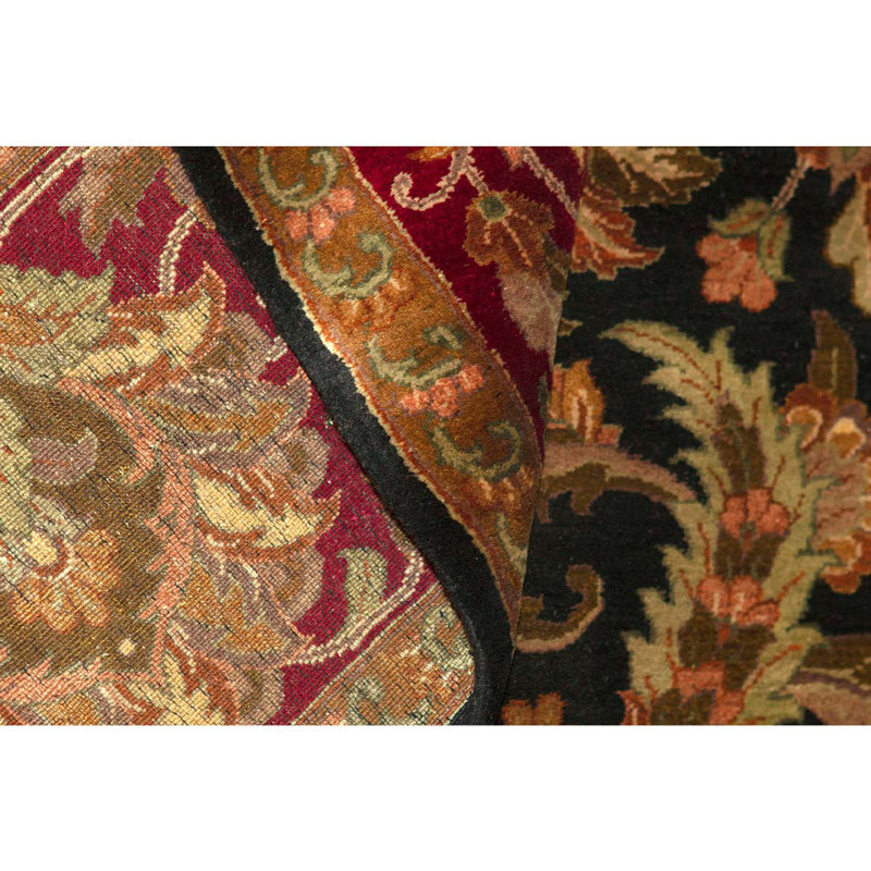 Tapis oriental vert en laine noué à la main 8 pi 10 po x 11 pi 3 po Oriental