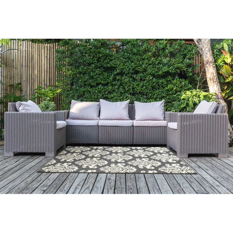 Tapis beige / gris Penman, Rectangle 4 pi x 6 pi