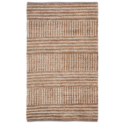 Najla Natural Fiber Hand Woven Jute Striped Rug