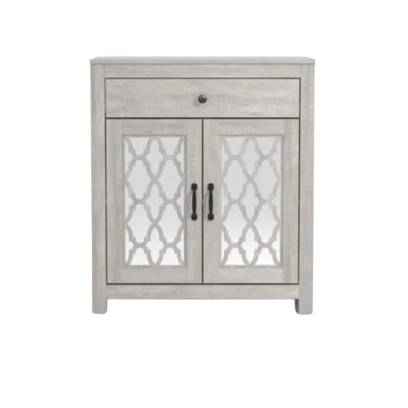 Chessani Transitional Coordinated Storage Accent Cabinet Set Of 2, Dusty Gray Oak