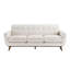 Ensemble de canapé de salon contemporain 2 pièces canapé en tissu beige capitonné et confortable avec pieds en bois massif-650607565