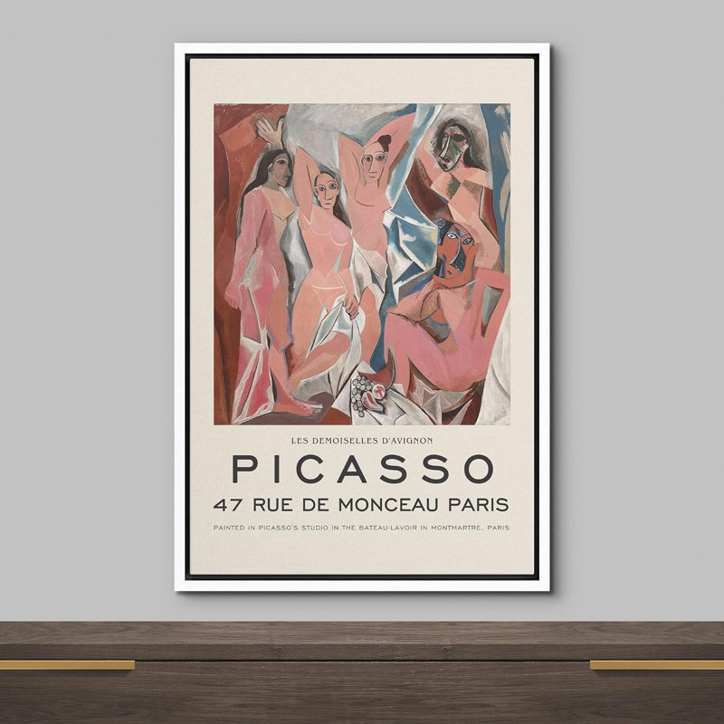 "Les demoiselles d'Avignon" par Pablo Picasso, reproduction d'art sur toile, Blanc, H 36 po x l 24 po x P 1,5 po