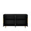 Buffet noir moderne avec rangement, grand buffet cannelé avec tablettes réglables, crédence, console d'appoint-45499047