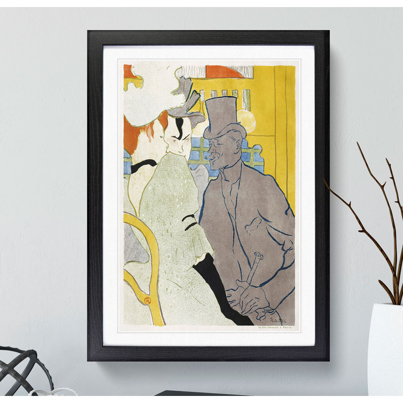 Englishman at the Cabaret Vol.2 by Henri de Toulouse-Lautrec - Picture Frame Painting, 36cm H x 27cm W x 2cm D, Black