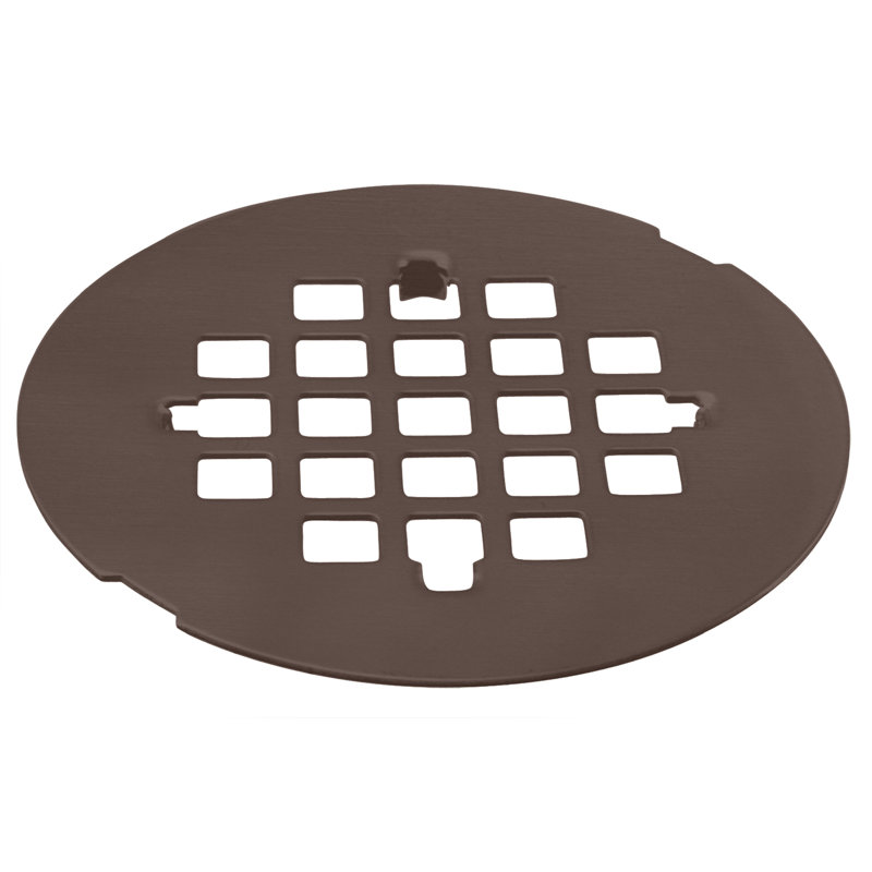 4-1/4" OD Casper Style Brass Snap-In Shower Strainer Drain Cover, Oil Rubbed Bronze