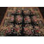 Tapis traditionnel noir en laine tissé à la main 6 x 9 Aubusson