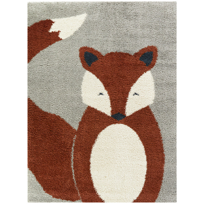 Rectangle Animal Print Polypropylene Plastic Rug, Rectangle 5'3" x 7'