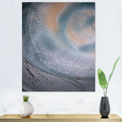 Reproduction d'art sur toile de luxe gris et bleu fluide II