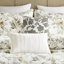 Édredon 6 pièces en coton avec imprimé floral sophistiqué, coton tissé 300tc, rembourrage doux en nuage 300 g / m², literie assortie, couvre-oreillers à bride et coussins décoratifs à motif naturel