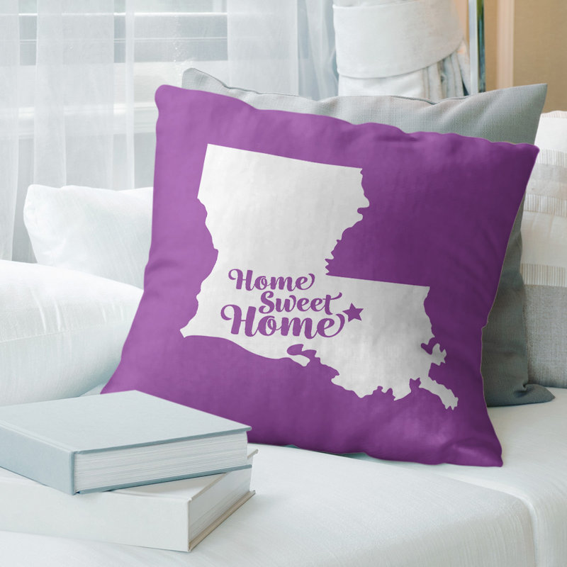 Coussin décoratif home, Baton Rouge, 18 po x 18 po, Violet