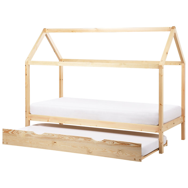 Trundle Bed Pine Wood 90 x 200 cm (EU Single), Brown