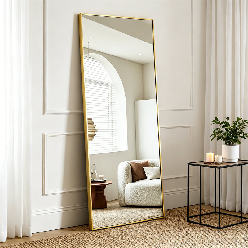Full Body Floor Mirror, Bedroom Full Body Mirror With Bracket, Can Be Tilted, Standing Or Hung Horizontally/Vertically For Use
