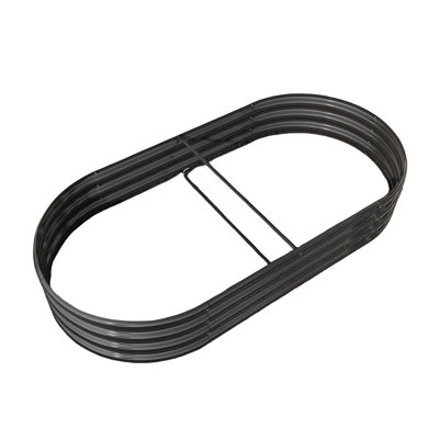 Oval Metal Raised Garden Bed (Silver)