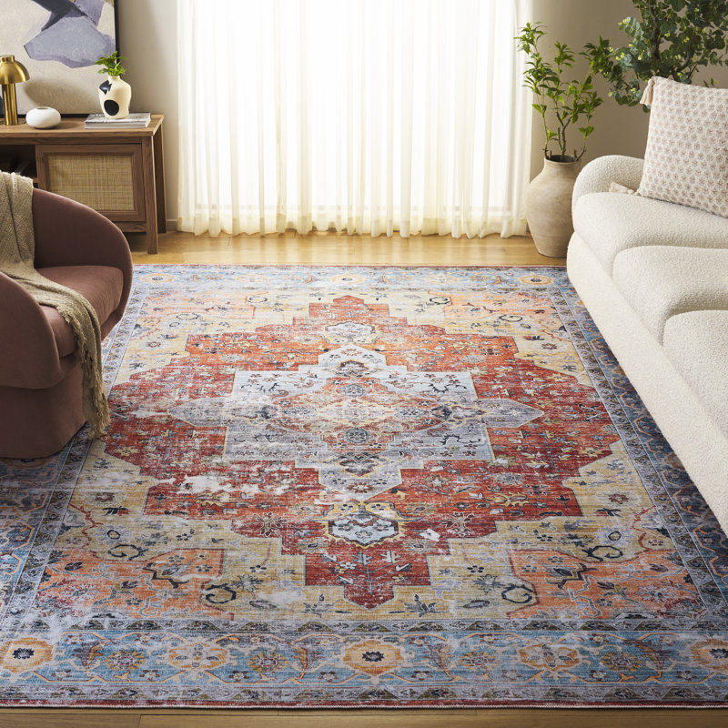Tapis Arizona 126 rouille / turquoise, Rectangle 8 pi x 10 pi