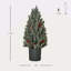Arbre de Noël artificiel de 18 po de haut miniature enneigé et enneigé, décoration de Noël avec pommes de pin et baies