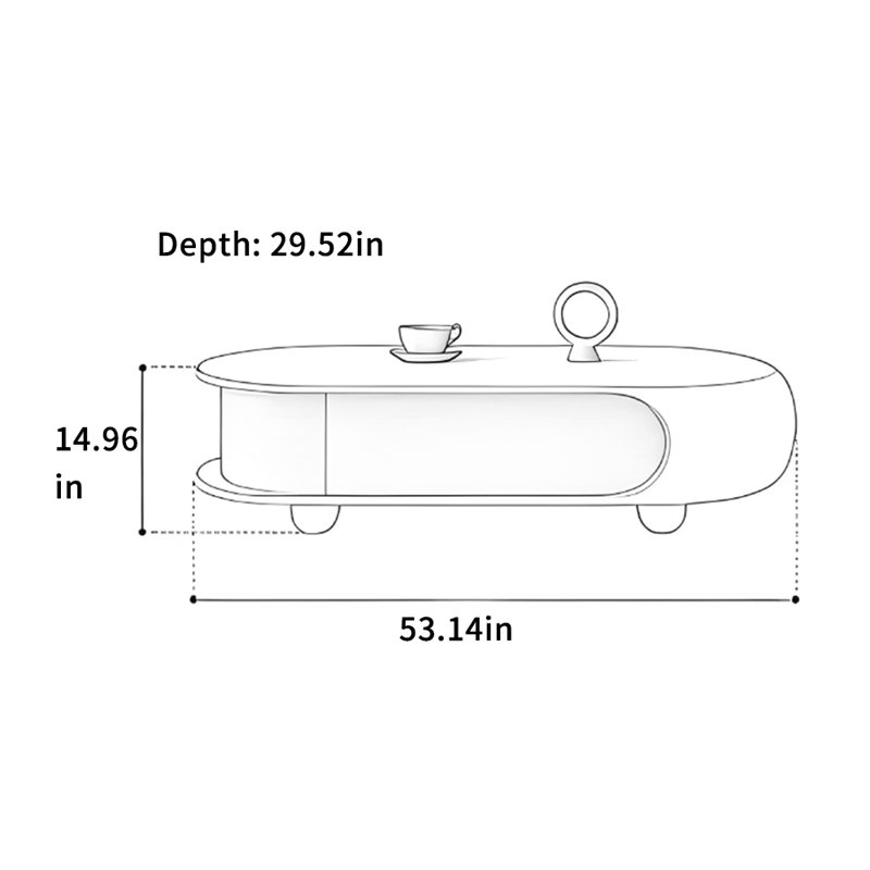 Minimalist Coffee Table with Spacious Top