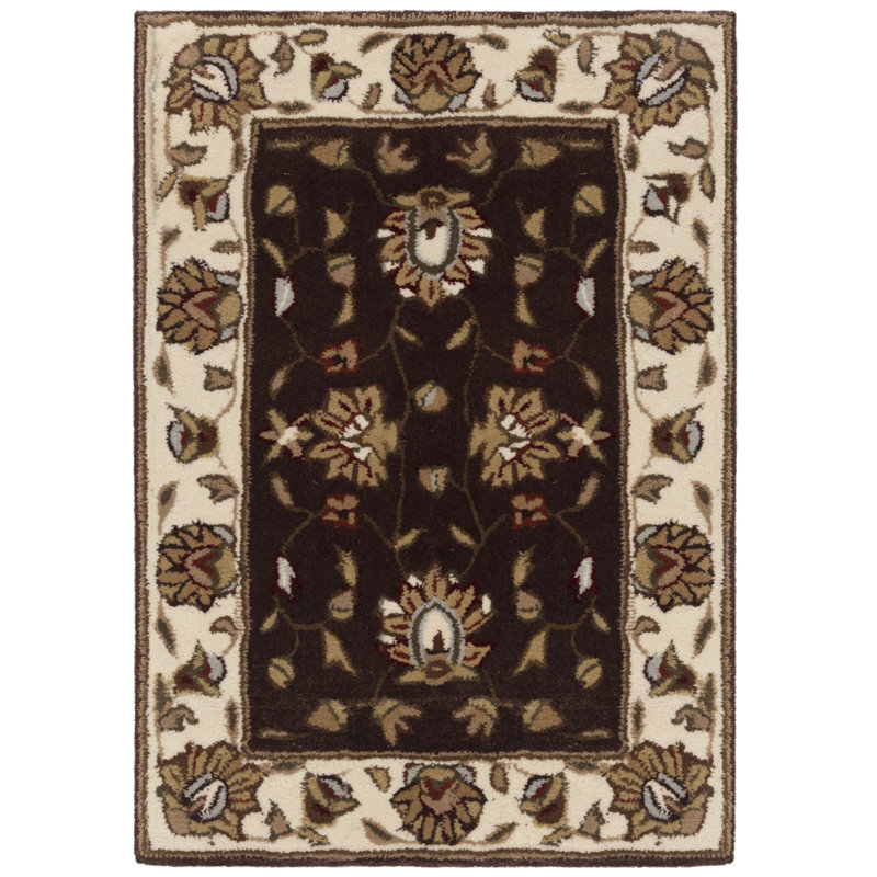 Tapis brun / ivoire Cloverdale, Rectangle 3 pi x 5 pi