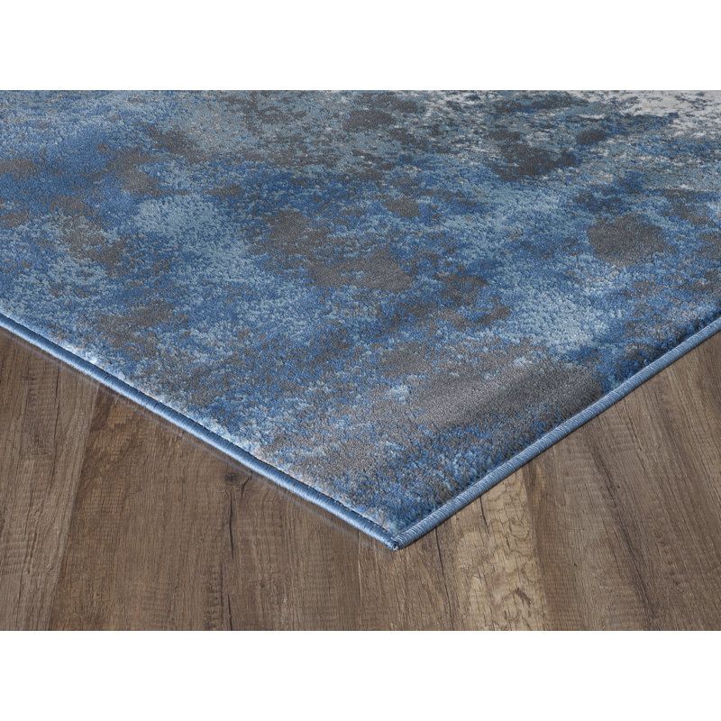 Tapis abstrait côtier, Rectangle 5 pi x 7 pi 2 po