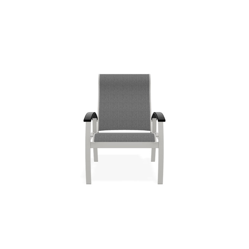 Chaise de patio Askar, Noir, Titane Sunbrella®, Neige texturée
