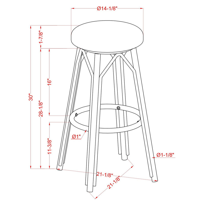 Tabouret de bar Arduino, 30", Brun / Beige