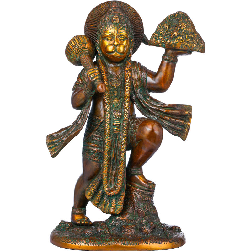La statue d'Hanuman déterminée ayant levé le Mont Dron