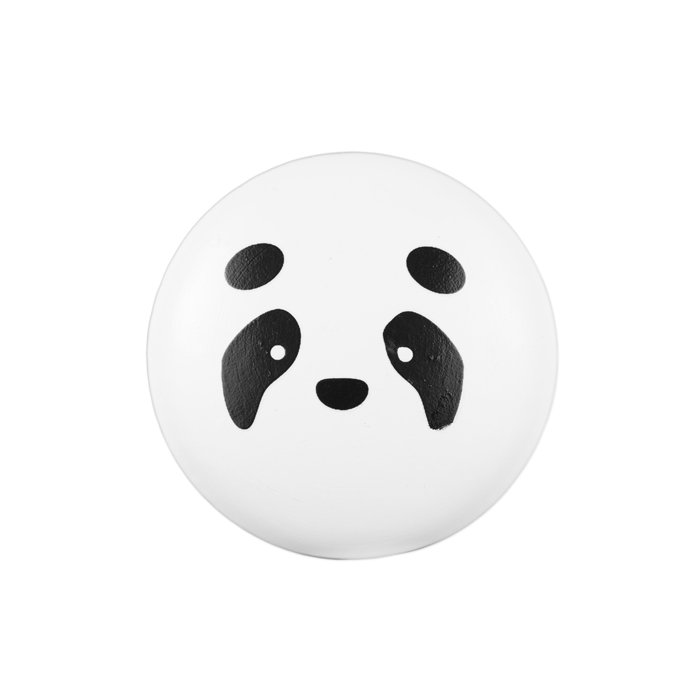 Poignée d'armoire ronde en bois blanc peint à la main de 1-1 / 2 po de diamètre