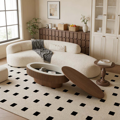 Oval Coffee Table with Storage