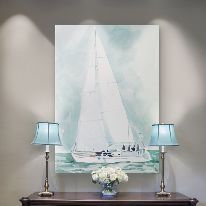« mou voilier iv »-reproduction d’art sur toile, H 12 po x l 8 po x P 1 po, Toile tendue