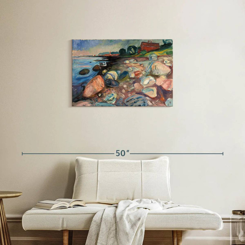 Avery Shore With Red House, H 20 po x l 30 po