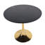 Table de salle à manger 31,5 "à tulipes noires et dorées - Guéridon Mid-Century