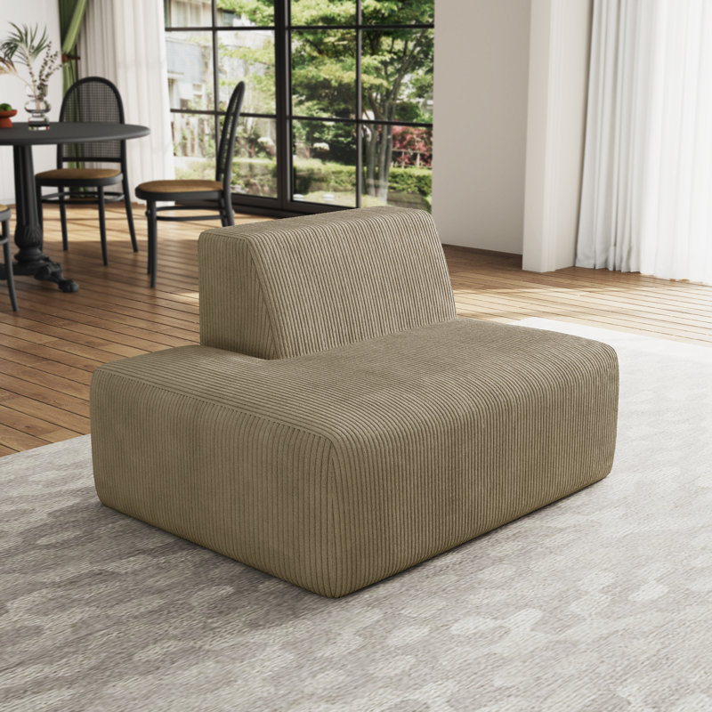 Berlare 128.8Cm Wide Side Chair, Khaki
