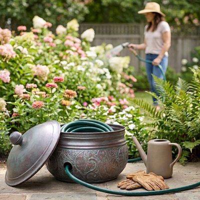 Pot de cyprès avec couvercle