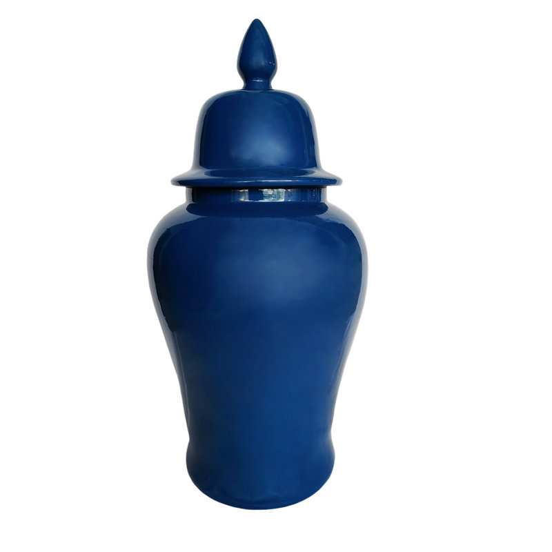 ITALIAN Handmade Porcelain Table Vase, Navy Blue, 33.85" H x 16.5" W x 16.5" D