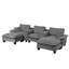 Canapé modulaire avec conception de voilier, ports USB et rangement-1265150423