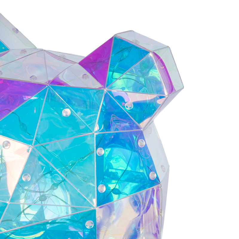 Ours de Noël rétro holographique avec lumière USB 15,75 po H rétro USB