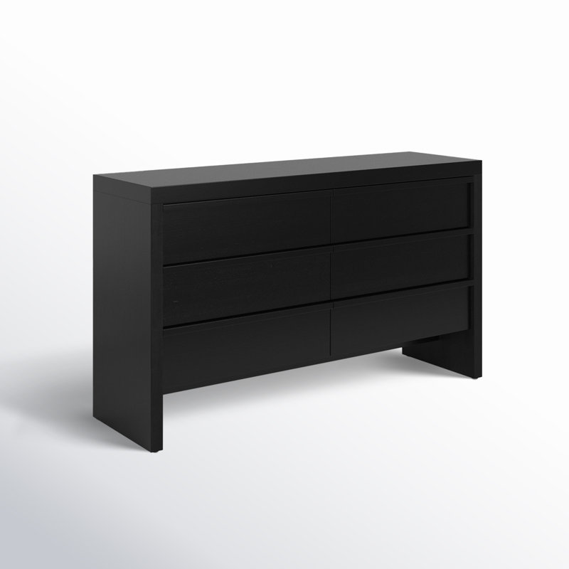 Commode 6 tiroirs Sedona, Noir, noir, noir, noir
