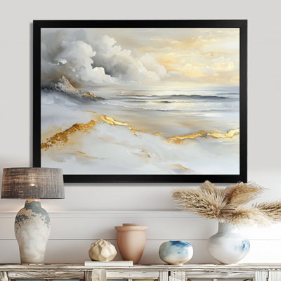 Minimalisme, plage dorée pure II - plage côtière, art mural large