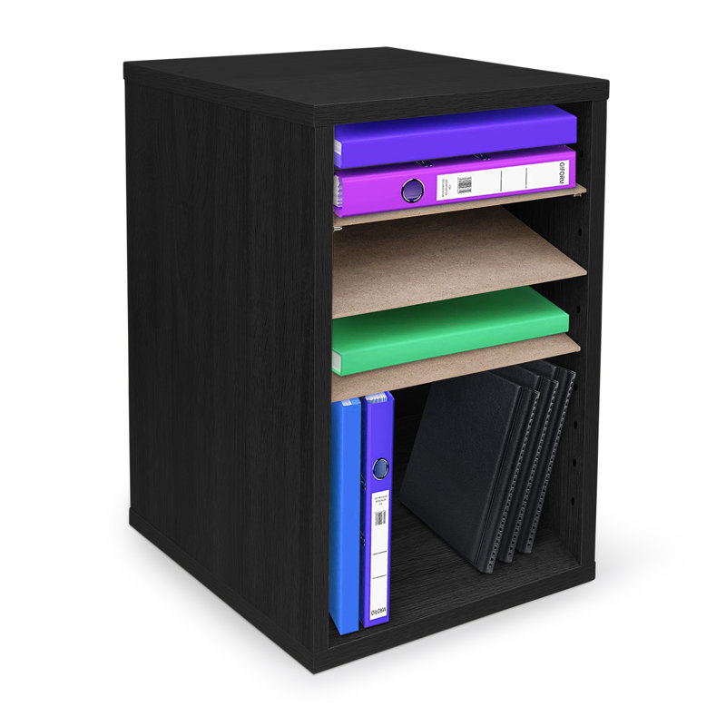 Black MDF 11-Compartment Adjustable Mailroom Organizer