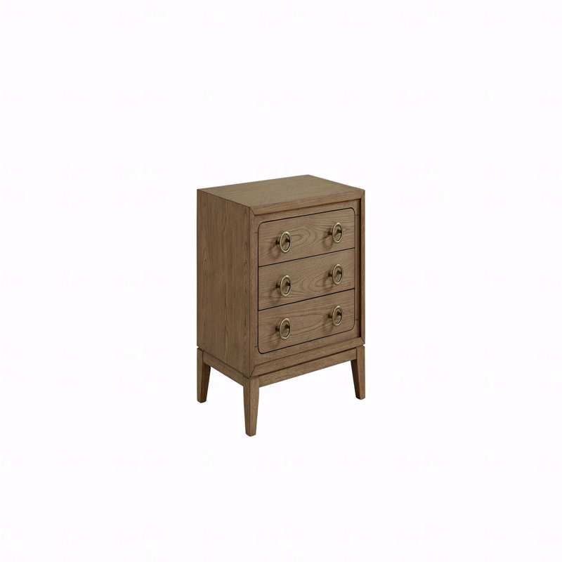 3-Drawer Nightstand With Usb In Latte Finish