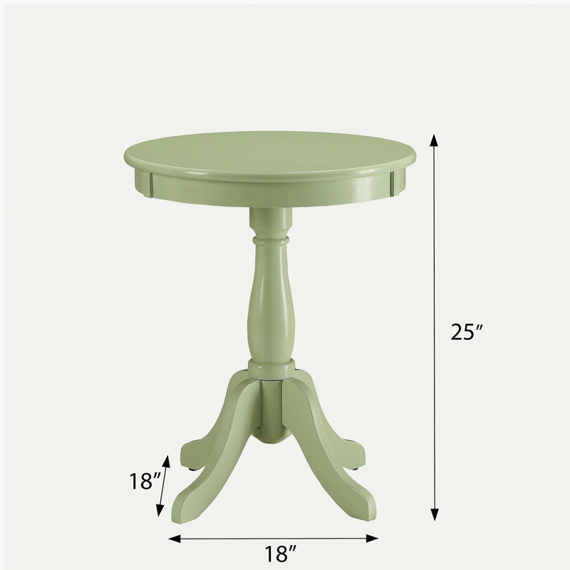Table d'appoint vert clair avec piédestal tourné