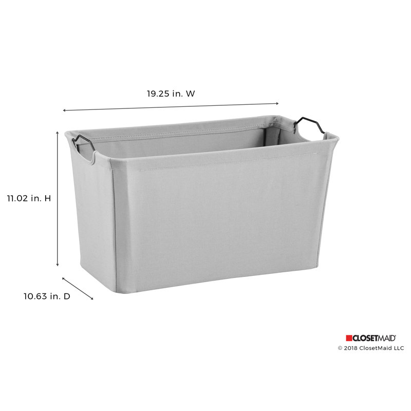 Wire Frame Wide Fabric Bin, Light Gray