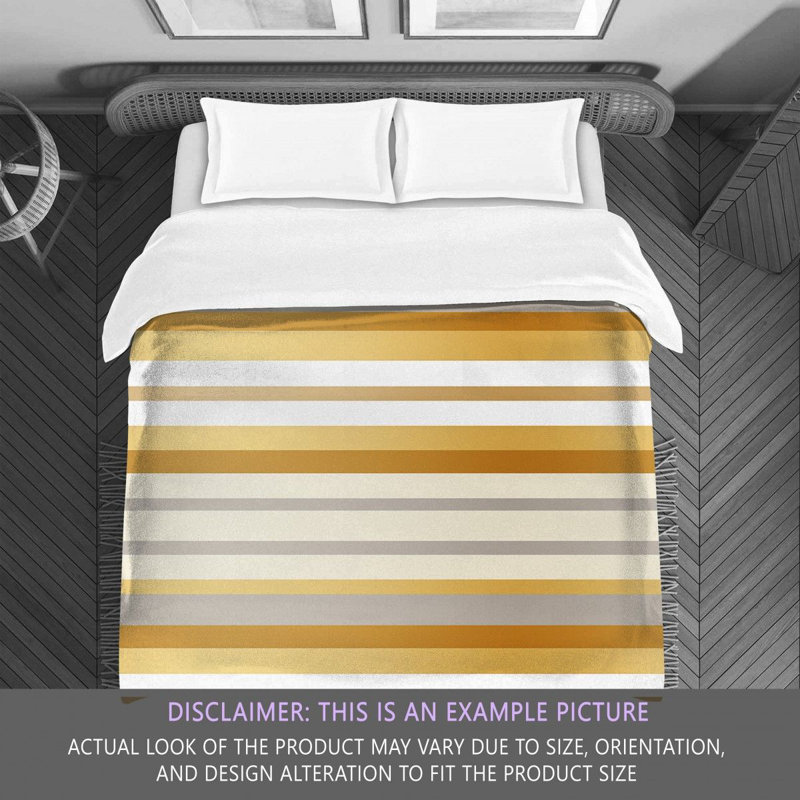 Striped Comforter, Gold/Silver, King Comforter